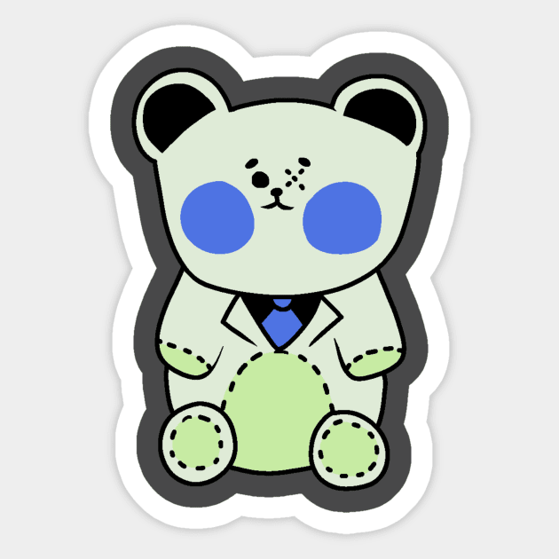 Green Teddy Bear Sticker by LaserPewPew